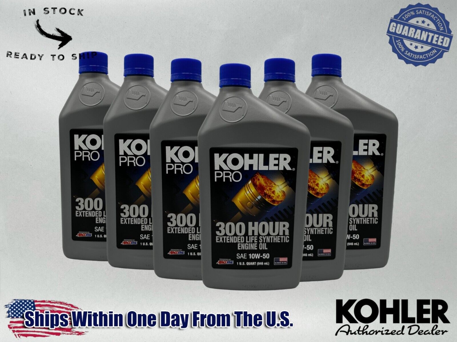 Kohler Genuine OEM Pro SAE 10W-50 Extended Life Synthetic Oil 25 357 72-S-6PACK