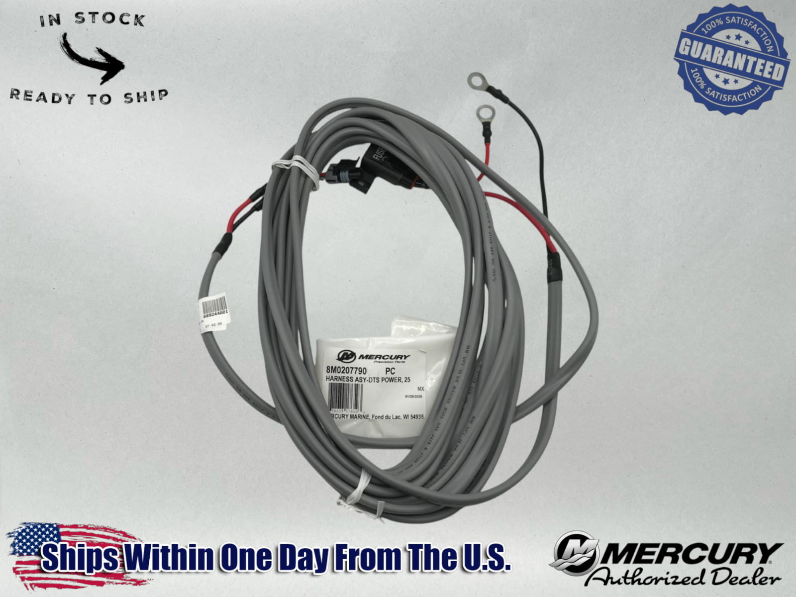 Mercury Genuine OEM Authentic 25 FT Clean Power Harness 8M0207790