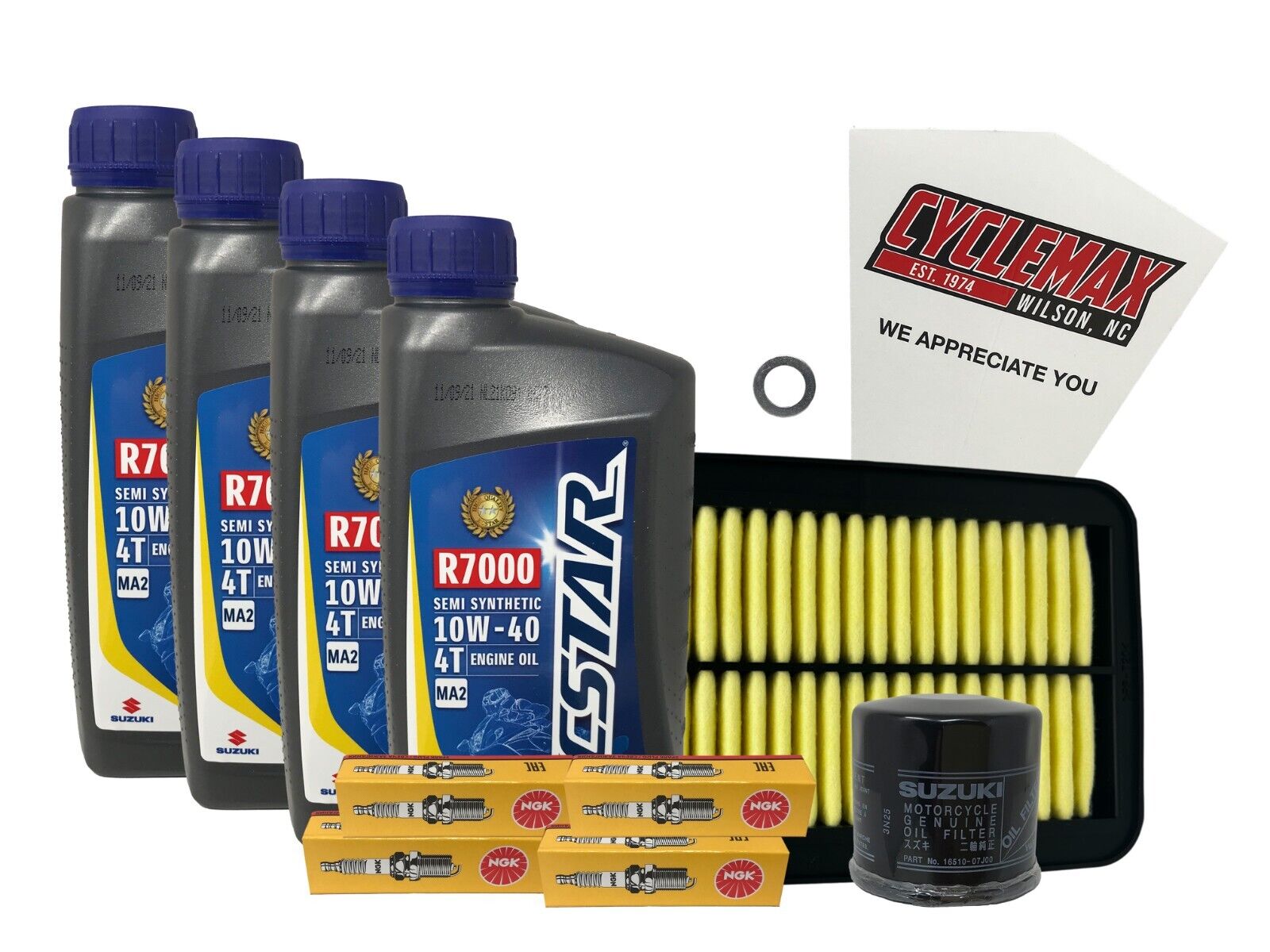 Cyclemax Semi-Synthetic Tune Up Kit w/ Plugs fits 2007-2011 Suzuki GSX-1250