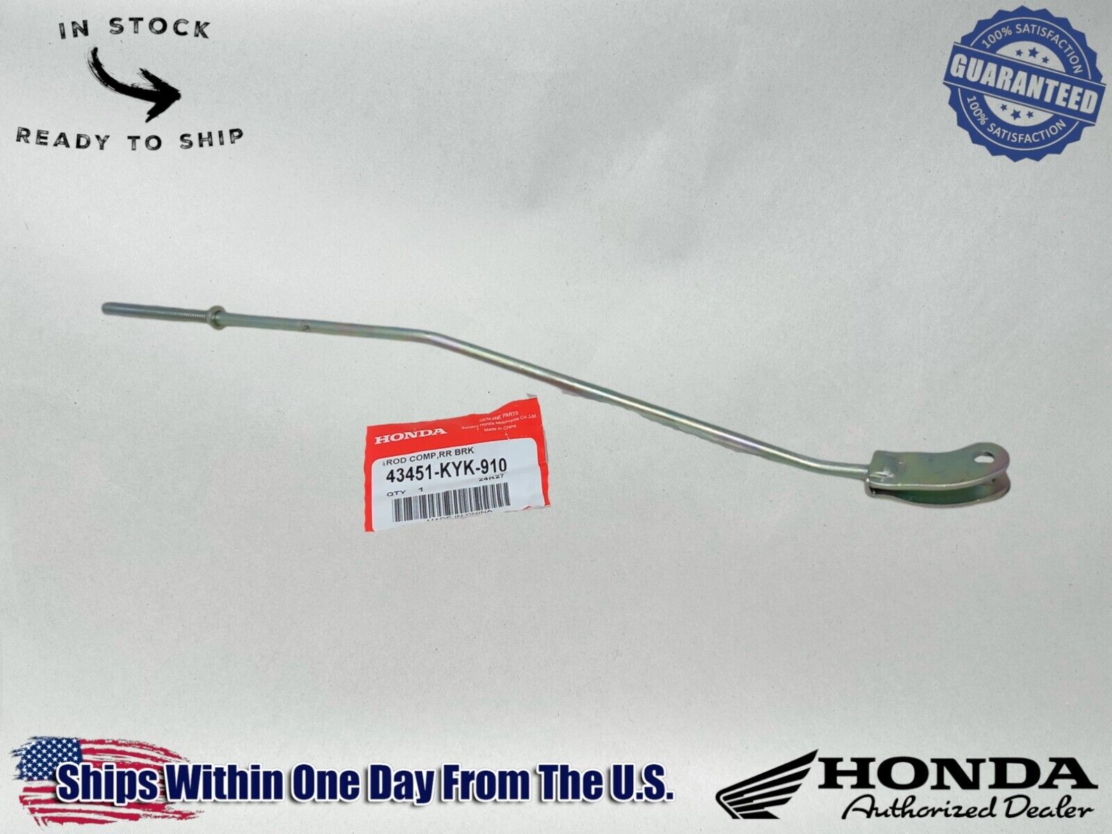 Honda Genuine OEM Authentic Rear Brake Rod  43451-KYK-910