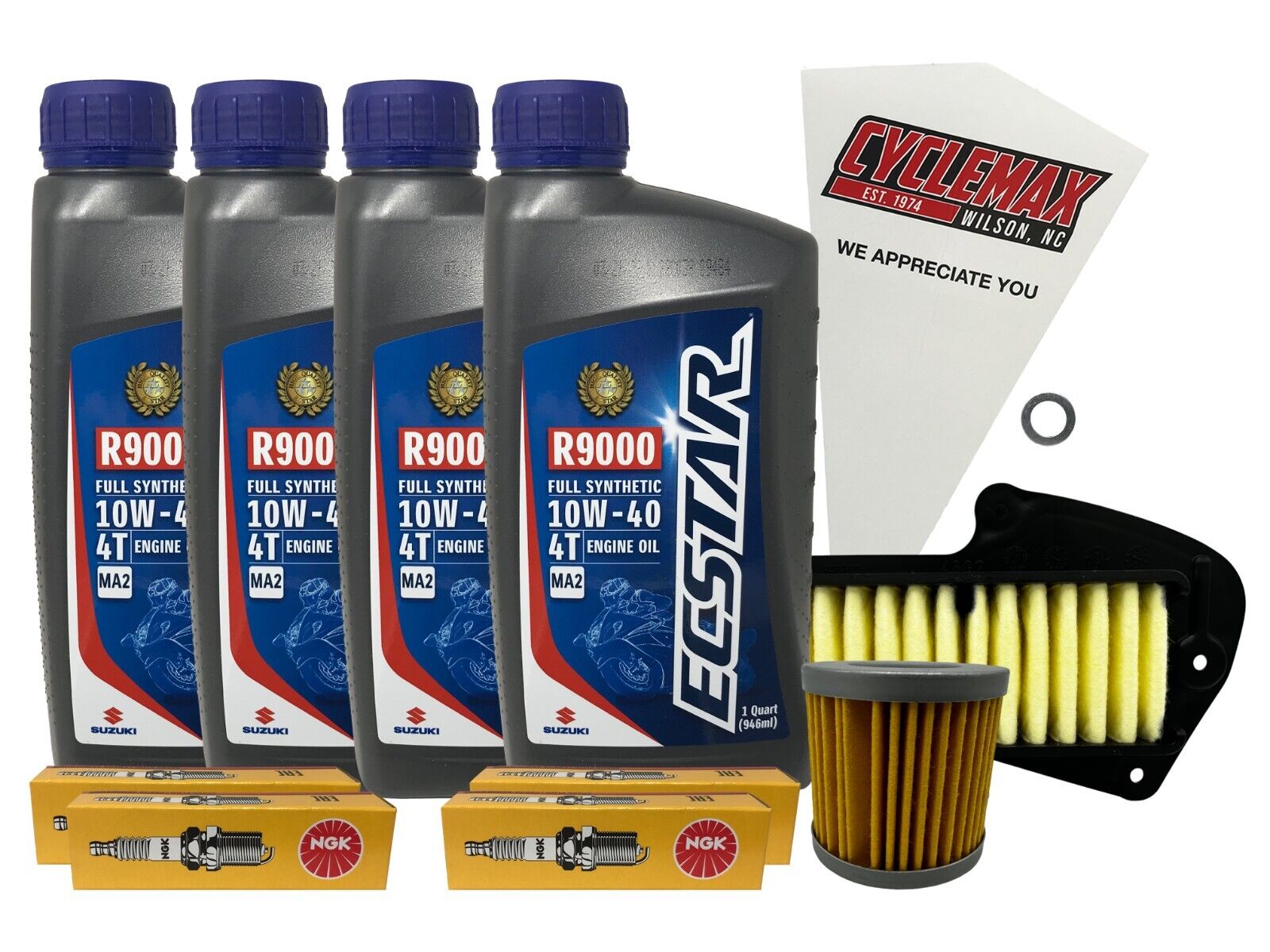 Cyclemax Full Synthetic Tune Up Kit w/ Spark Plugs fits 2011-2022 Suzuki VZR1800