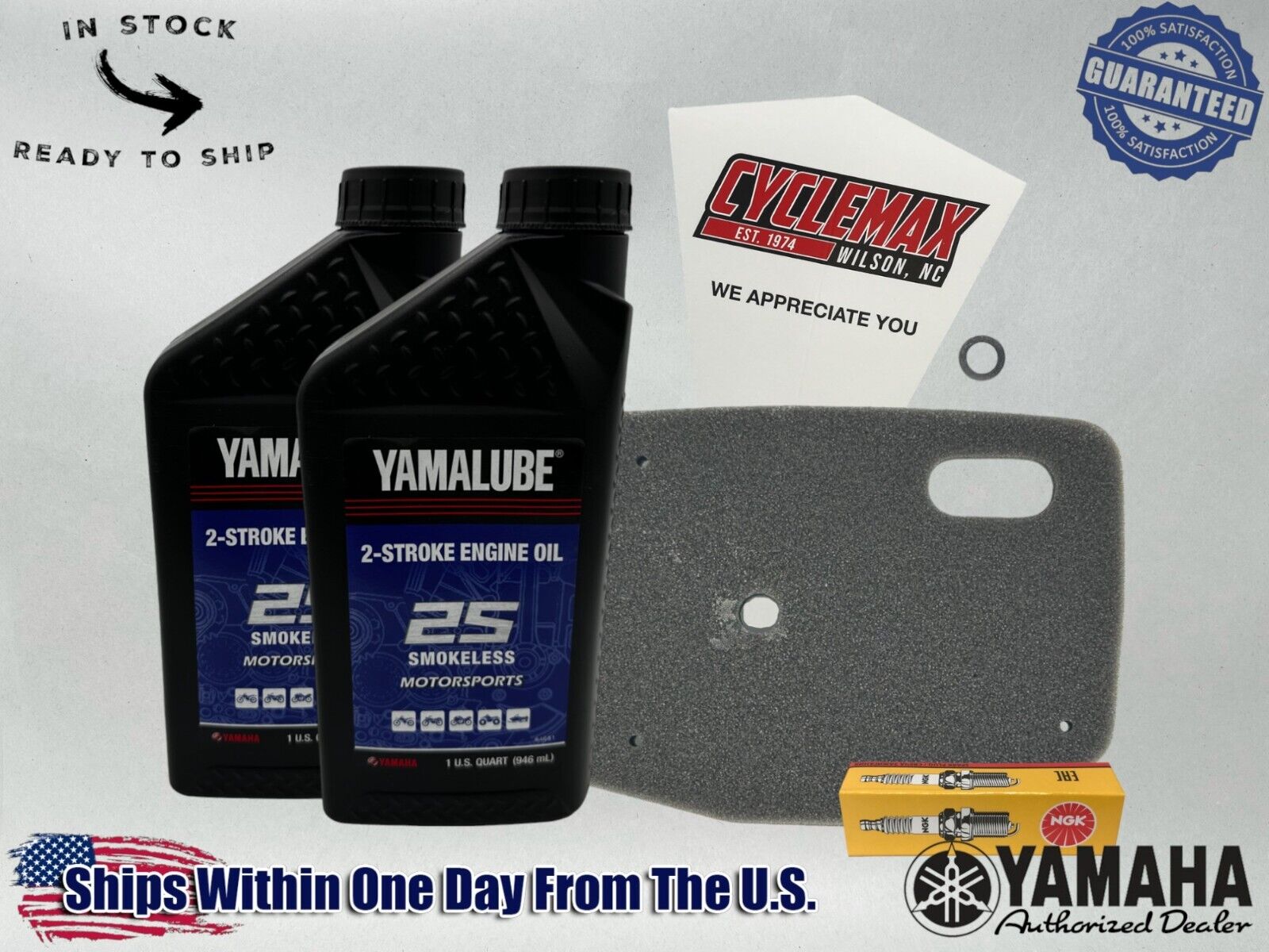 Cyclemax Yamalube Smokeless 2Stroke Premix TuneUp Kit fits 1979-1987 Yamaha QT50