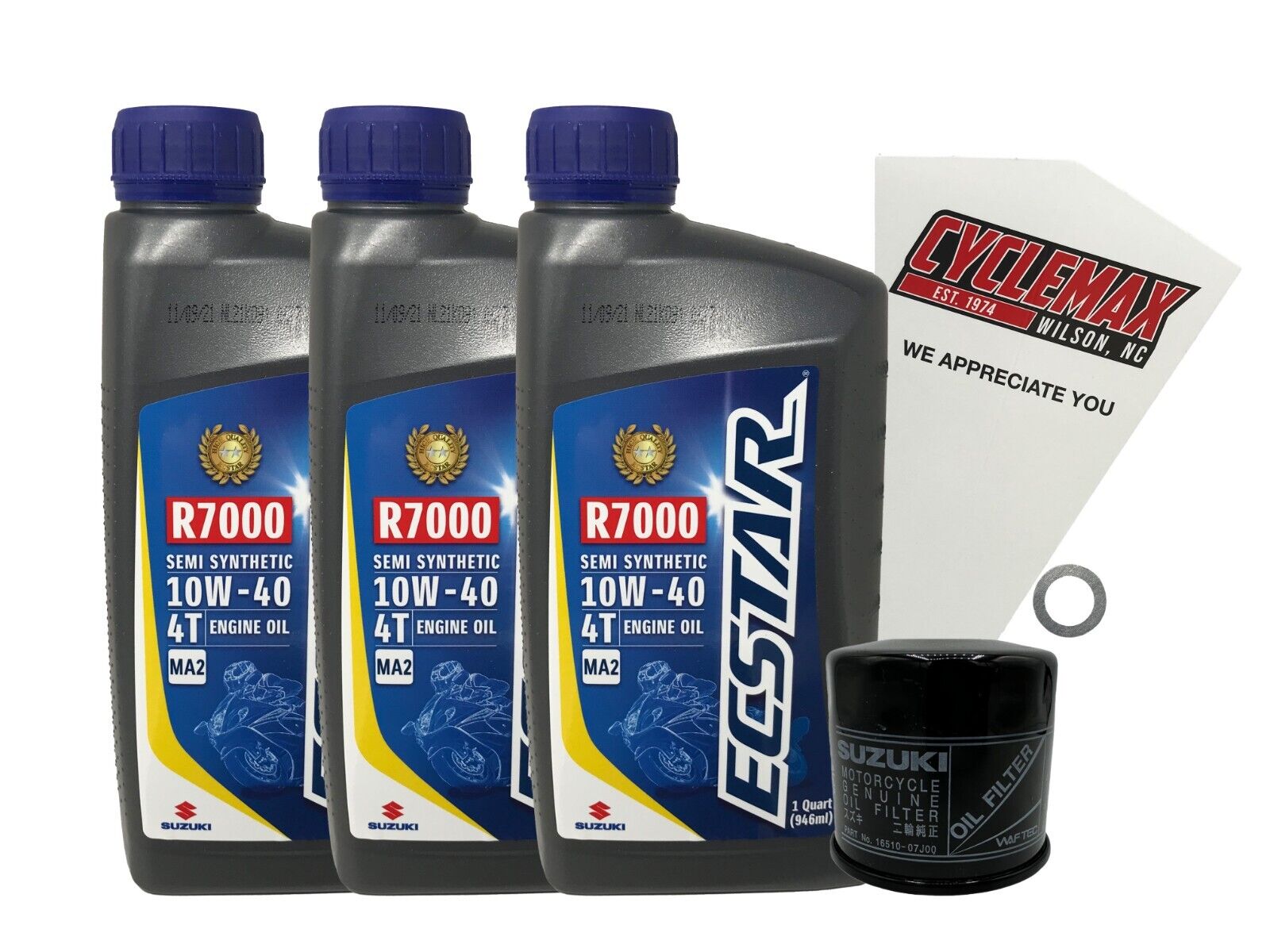 Cyclemax Genuine OEM Semi-Synthetic Oil Change Kit fits 2008-2023 Suzuki LT-A750