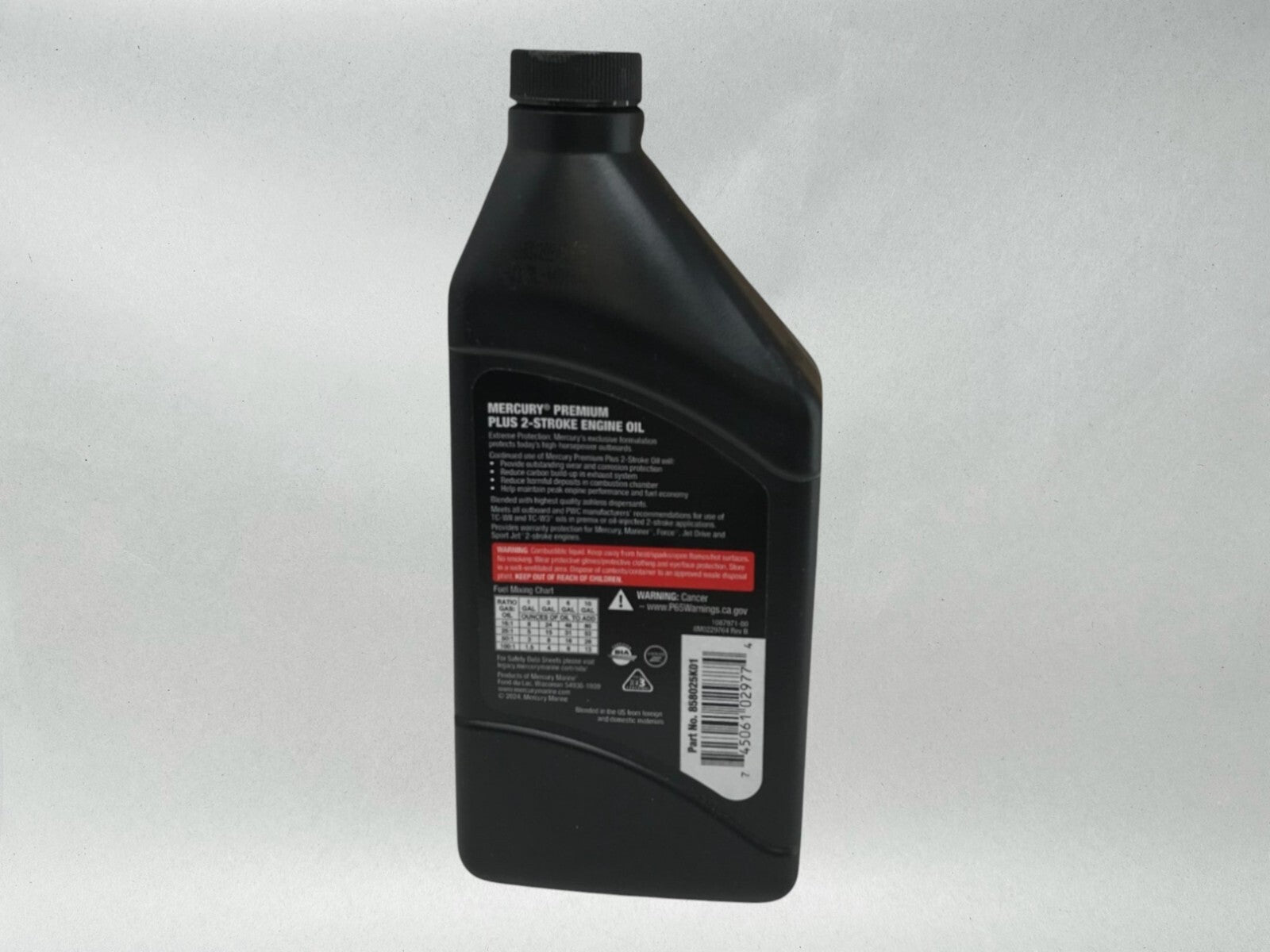 Mercury OEM 2-Stroke Standard Premium Plus Marine Oil Quarts 92-858025K01 2 Pack