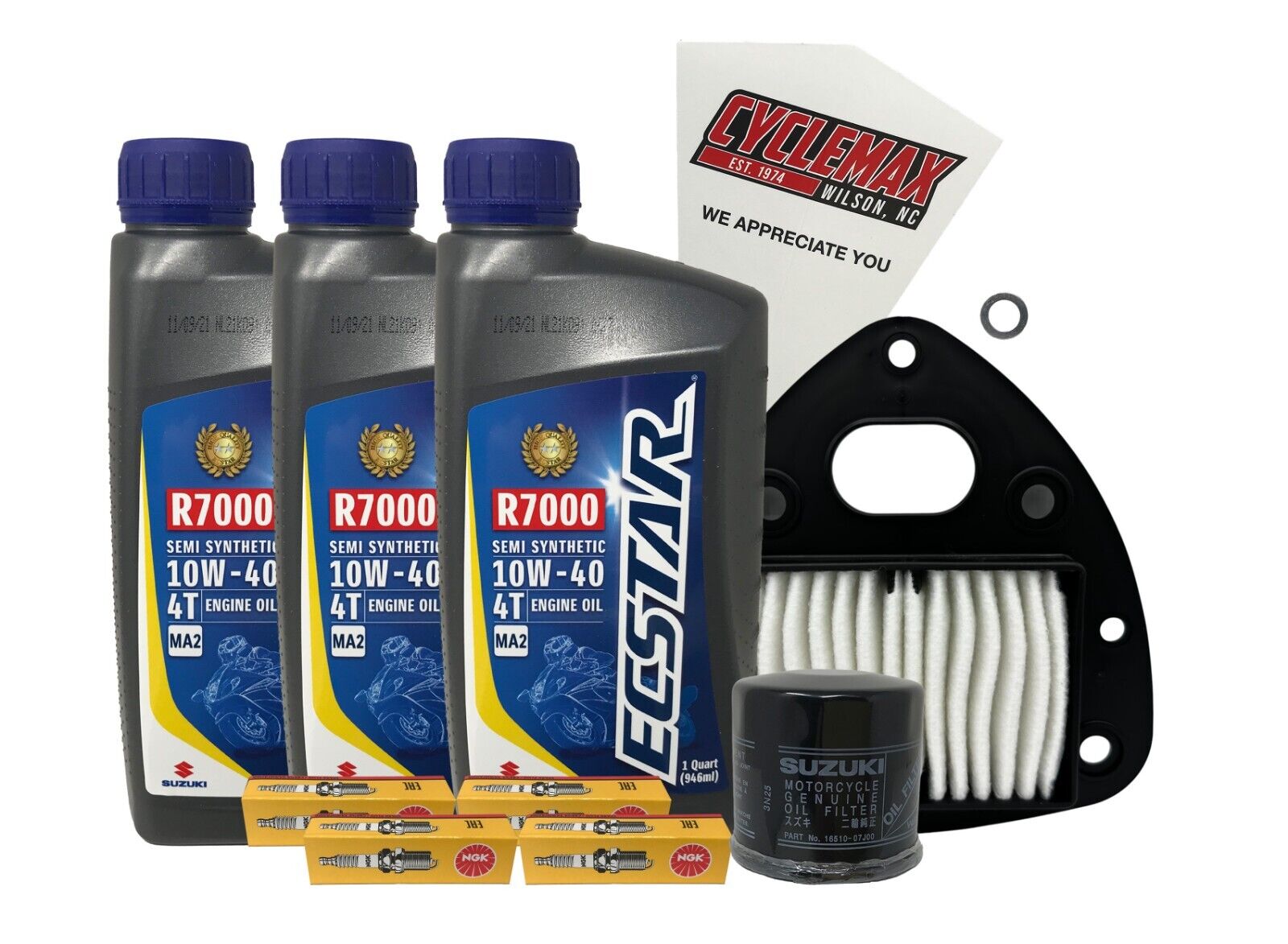 Cyclemax Semi-Synthetic Tune Up Kit w/ Spark Plugs fits 2005-2009 Suzuki VZ-800