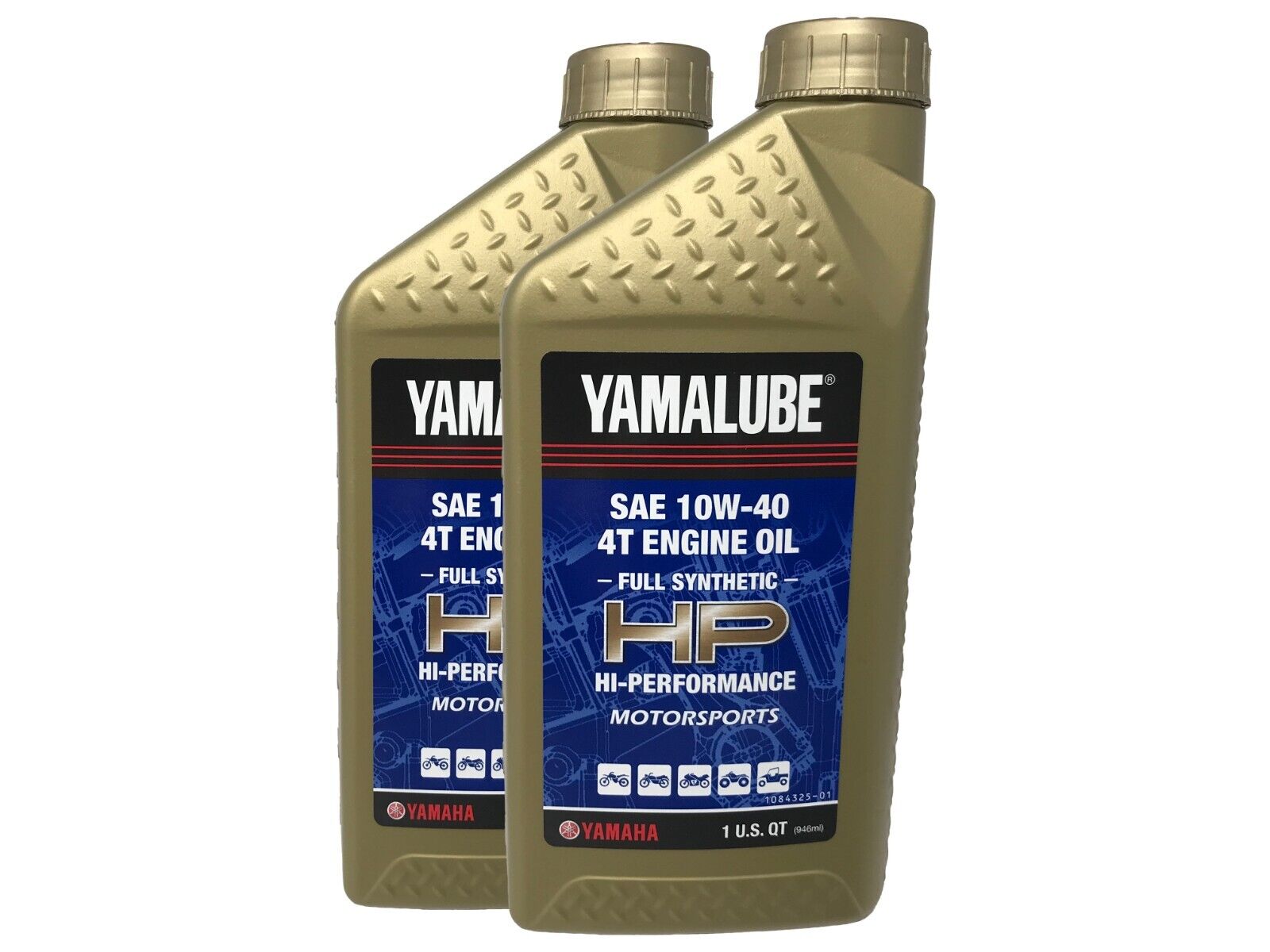 Yamaha Genuine OEM Yamalube Full Synthetic 10W-40 Oil LUB-10W40-FS-12 - 2 Pack