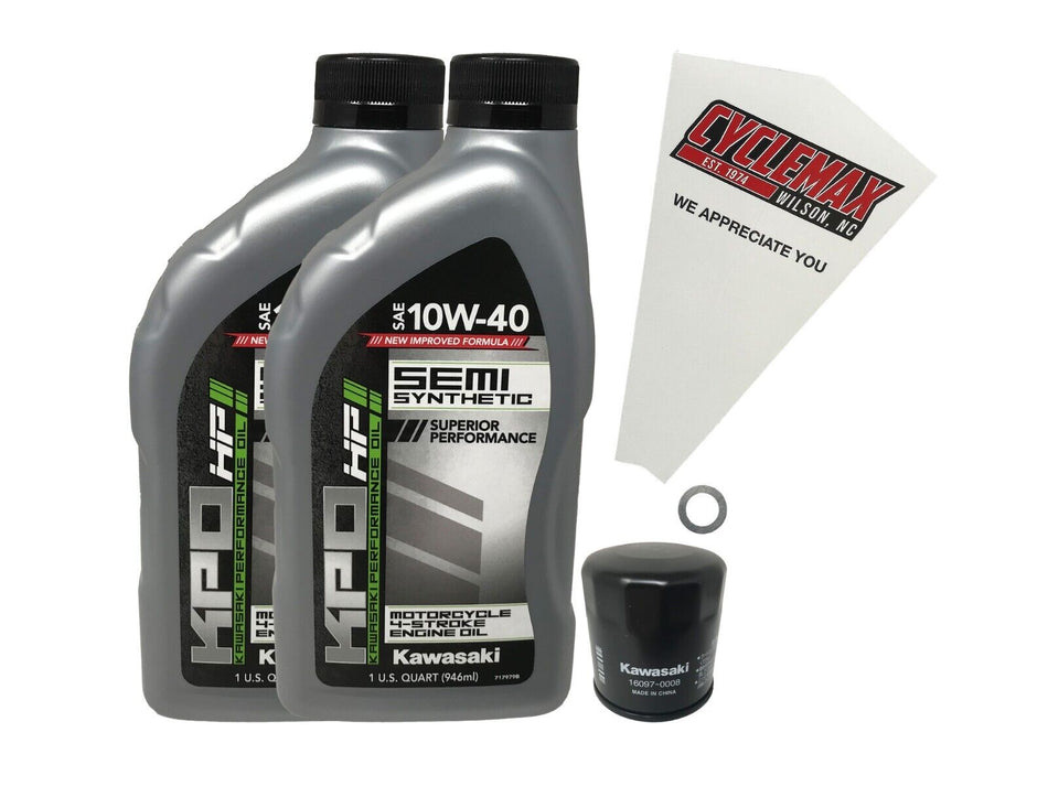 Cyclemax OEM SS 10W-40 Oil Change Kit fits 2015-2023 Kawasaki Vulcan S EN650