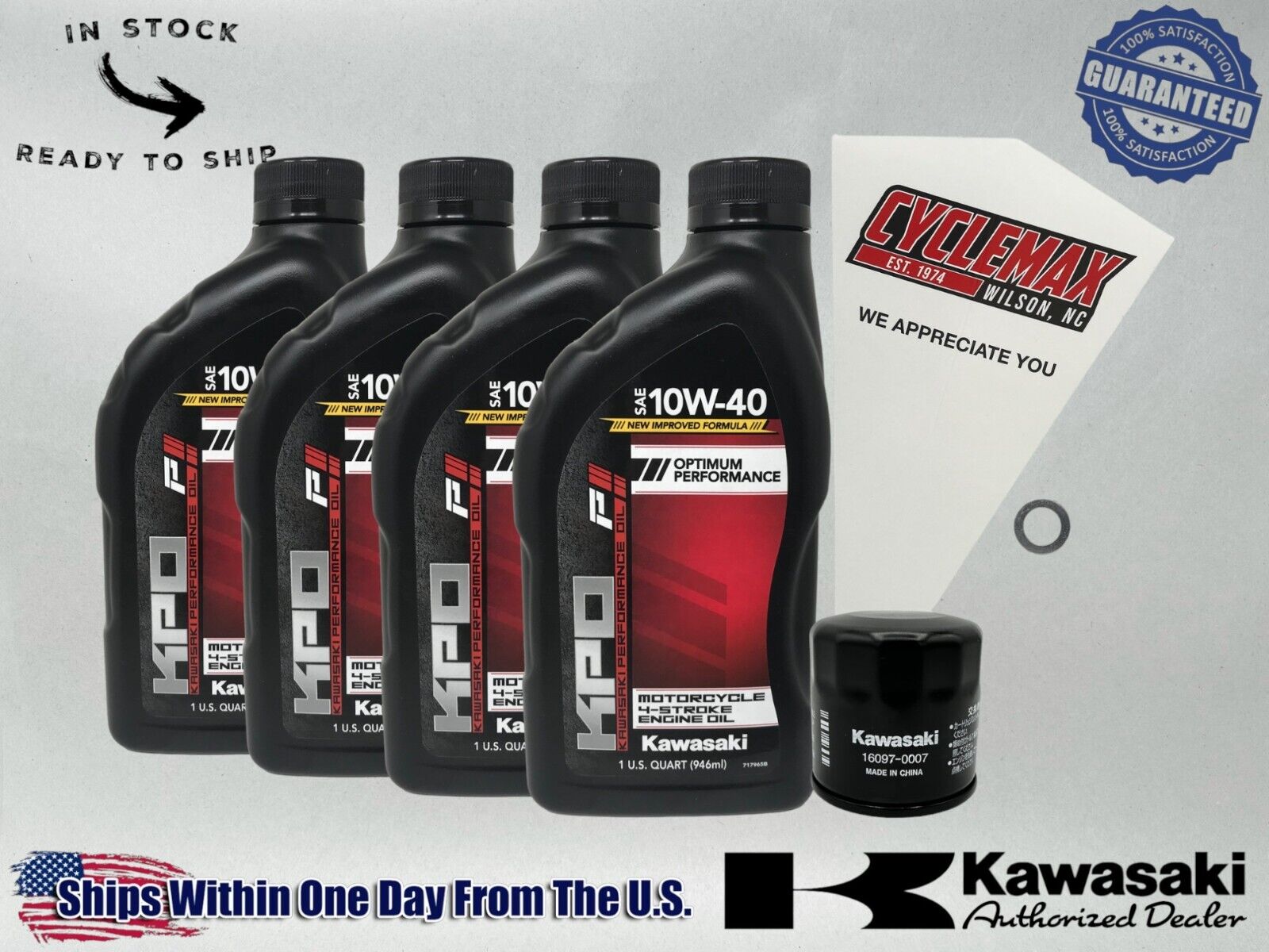 Cyclemax Standard 10W-40 Oil Change Kit fits 2024 Kawasaki KX450