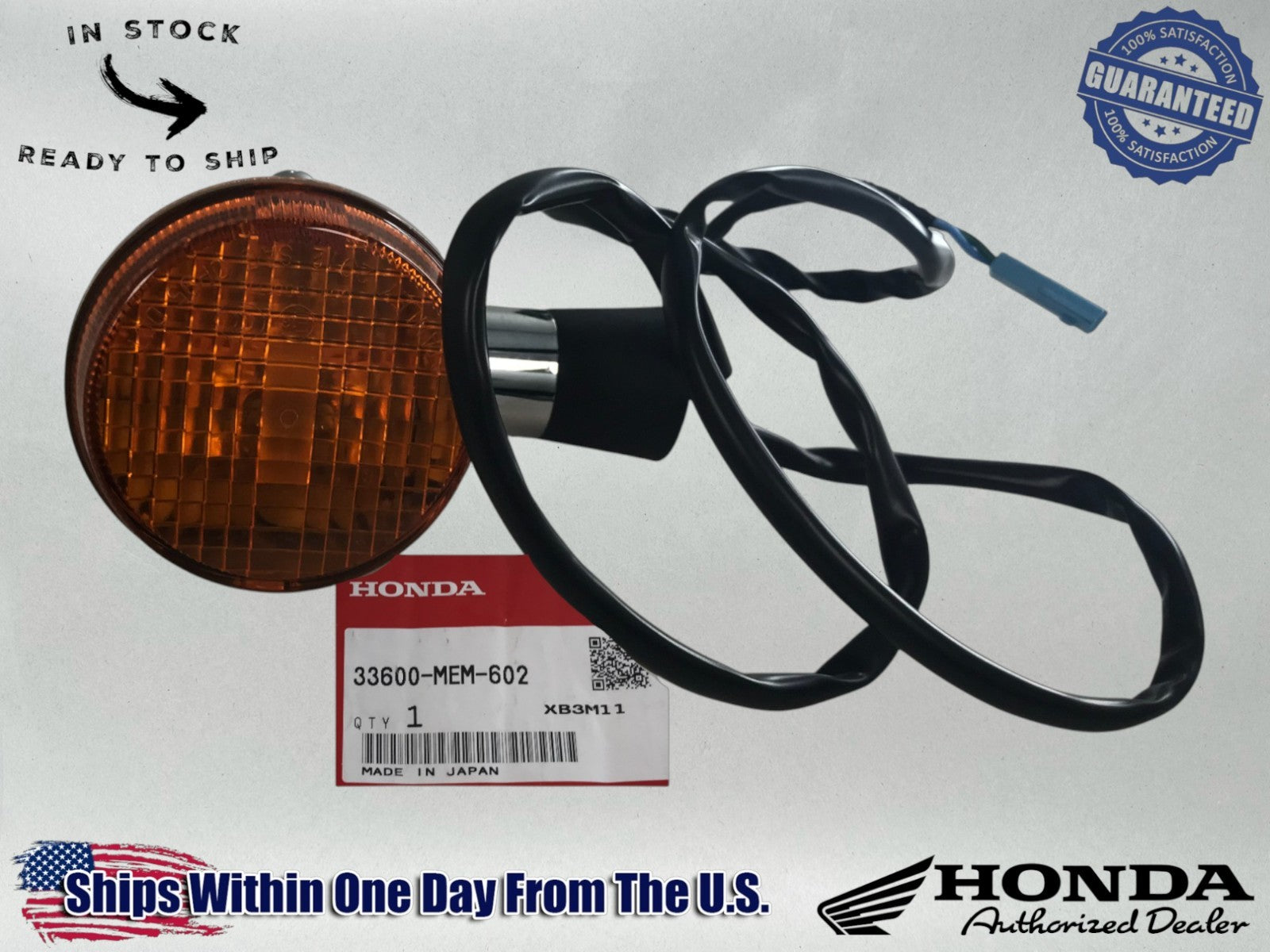 Honda Genuine OEM REAR RIGHT TURN SIGNALS LIGHT INDICATORS 33600-MEM-602