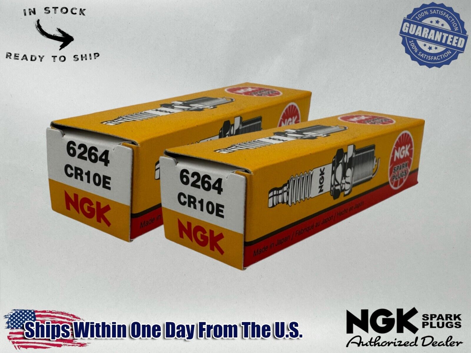 NGK Genuine OEM Authentic Spark Plugs CR10E - 2 PACK