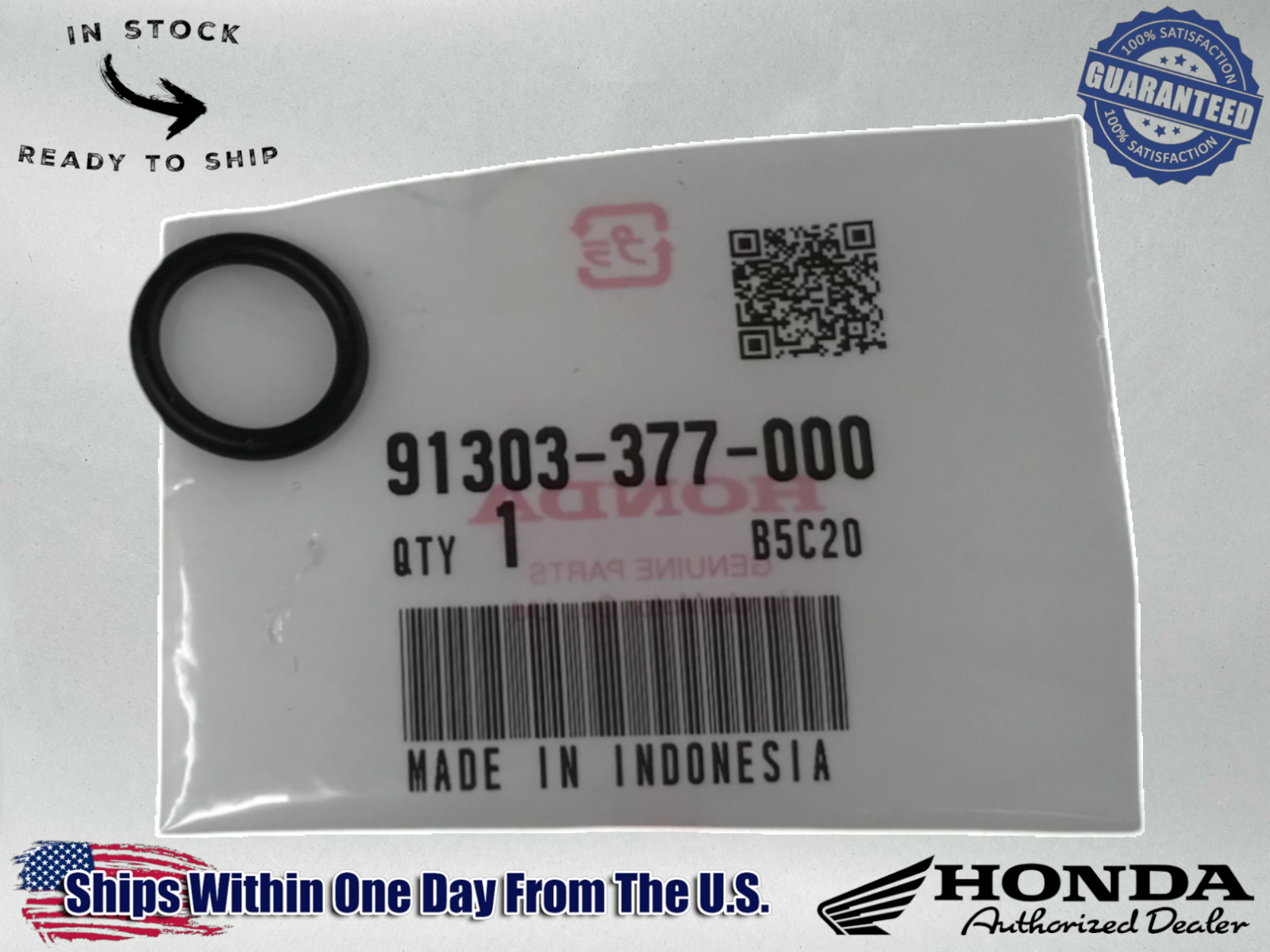 Honda Genuine OEM Authentic O-RING (13.8X2.5) 91303-377-000