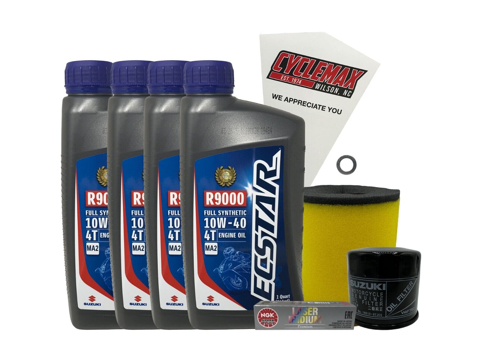 Cyclemax Full Synthetic Tune Up Kit w/ Spark Plug fits 2014-2015 Suzuki LT-A400