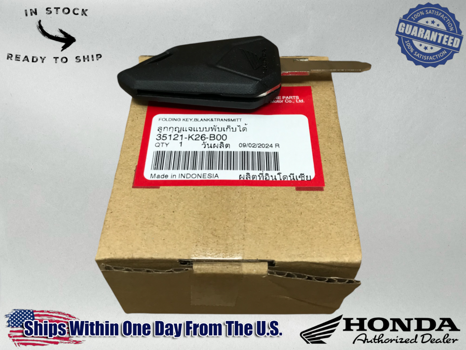 Honda OEM 17 - 20 GROM MXS 125 IGNITION SWITCH FOLDING KEY BLANK 35121-K26-B00