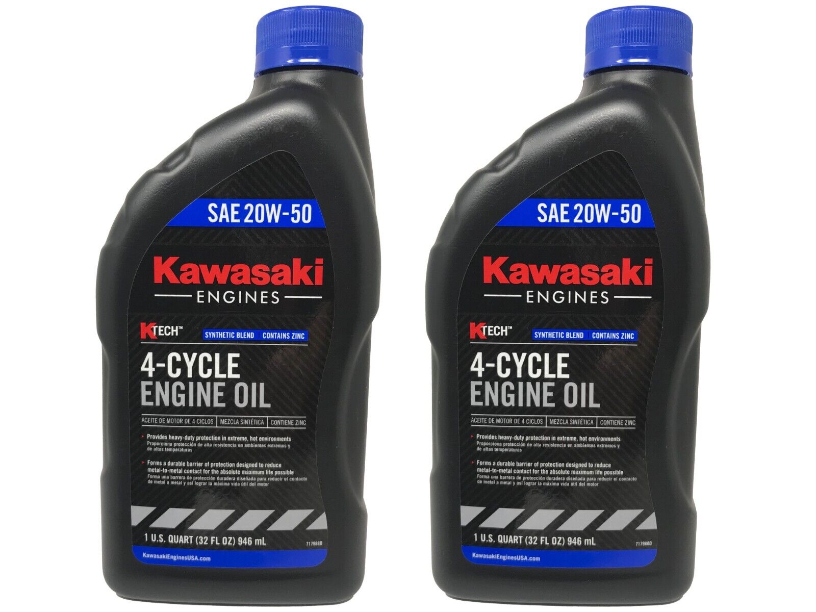 Kawasaki SAE 20W50 4-Cycle Motor Oil 2 QUARTS 99969-6298 2 PACK