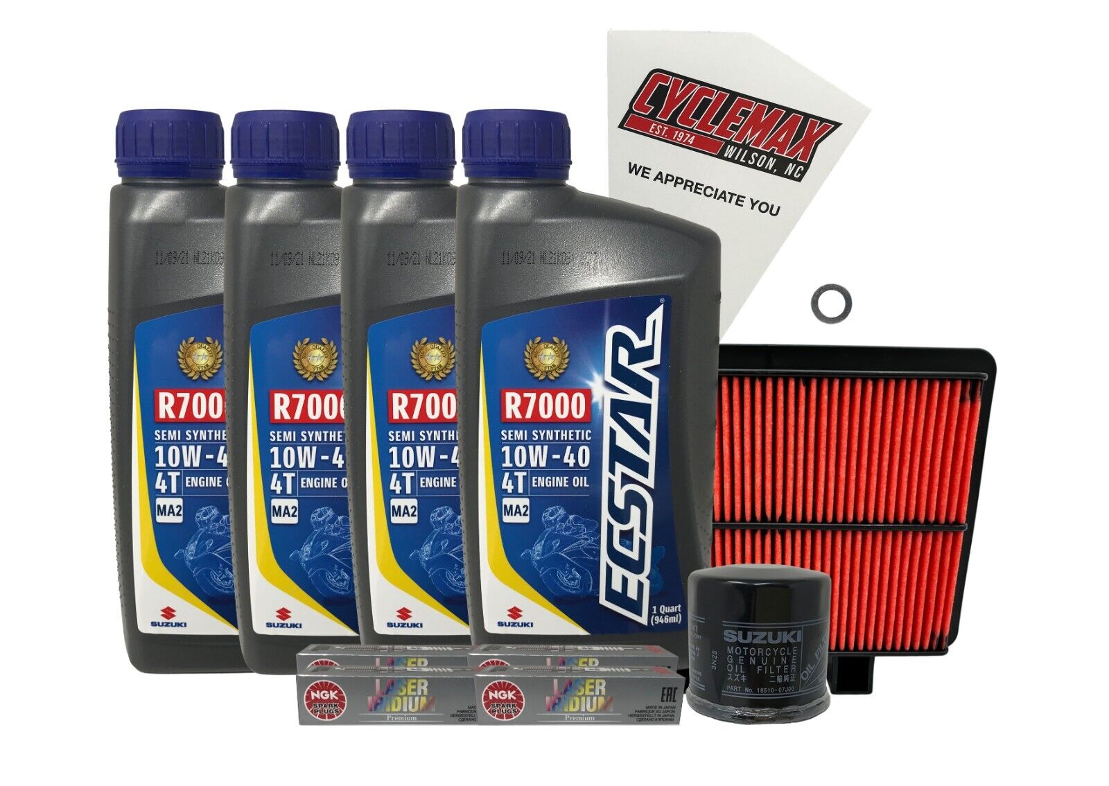 Cyclemax Semi-Synthetic Tune Up Kit w/ Spark Plugs fits 2022-2024 Suzuki DL-1050