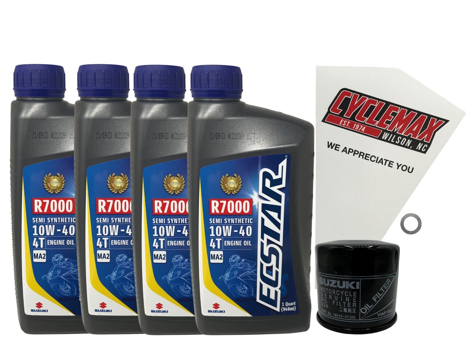 Cyclemax Genuine OEM Semi-Synthetic Oil Change Kit fits 2022-2024 Suzuki DL-1050