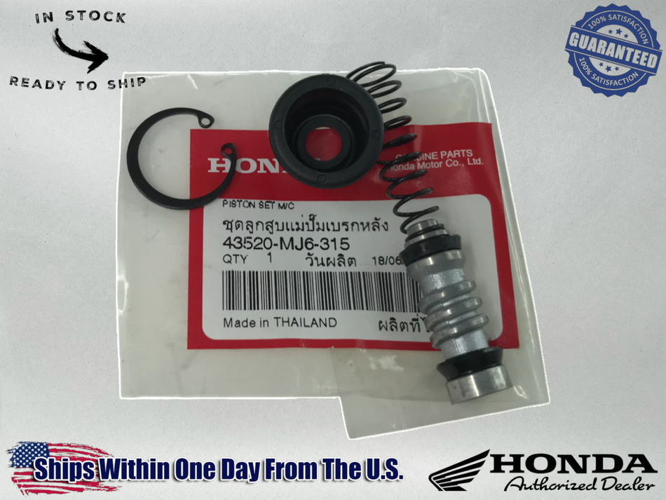 Honda Genuine OEM Authentic REAR MASTER CYLINDER PISTON KIT 43520-MJ6-315