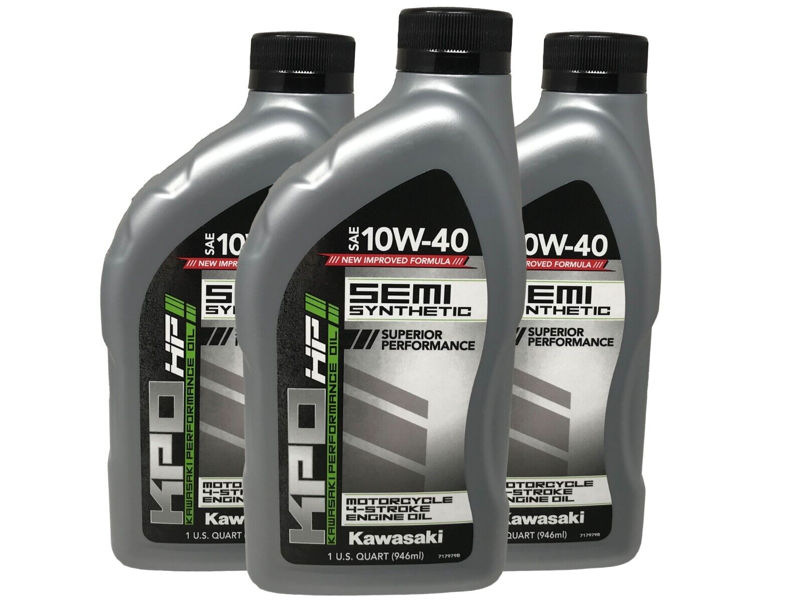 Kawasaki Genuine OEM KPO Semi-Synthetic 10W-40 Oil K61021-300-01Q - 3 Pack