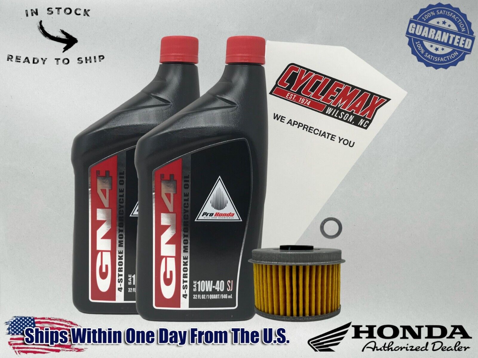 Cyclemax Standard 10W-40 Oil Change Kit fits 2017-2021 Honda Rebel 300 CMX300