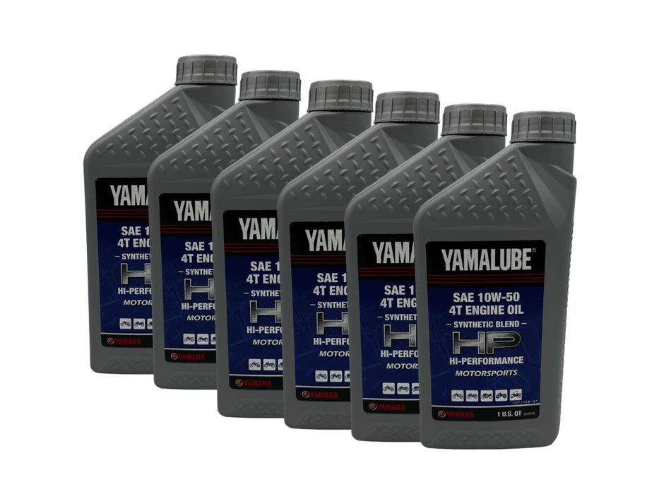 Yamaha New Yamalube 10W-50 Semi-Synthetic Oil-LUB-10W50-SS-12-6PACK