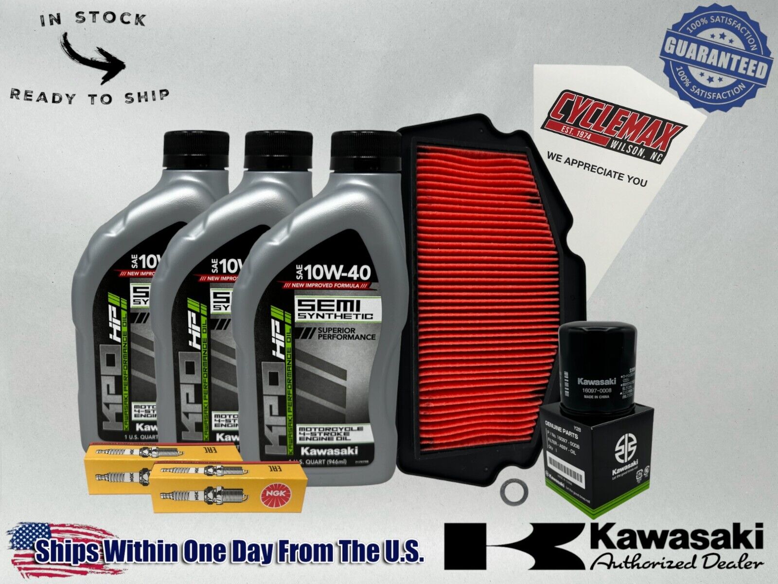 Cyclemax Semi-Synthetic KPO Tune-Up Kit fits 2018-2024 Kawasaki NINJA 400