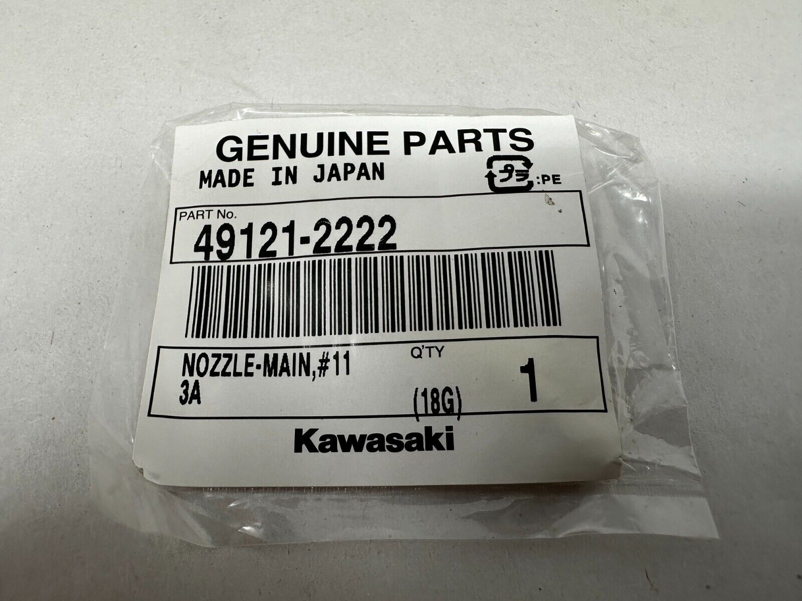 Kawasaki Genuine OEM Main Nozzle 49121-2222