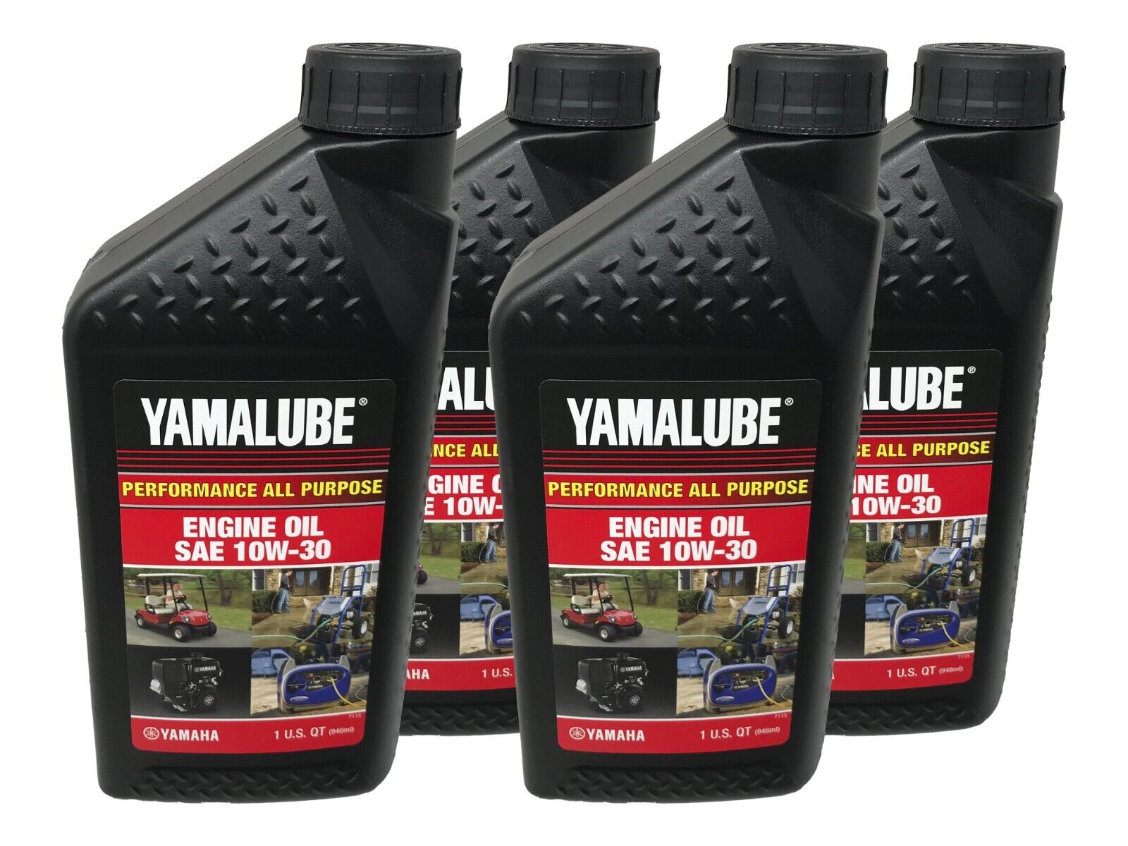 Yamaha Genuine OEM Yamalube 10W-30 Engine Oil LUB-10W30-GG-12 - 4 Pack