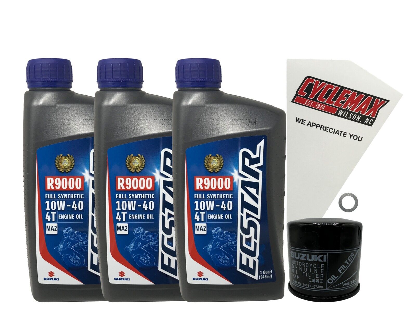 Cyclemax Genuine OEM Full Synthetic Oil Change Kit fits 2002-2019 Suzuki DL-1000