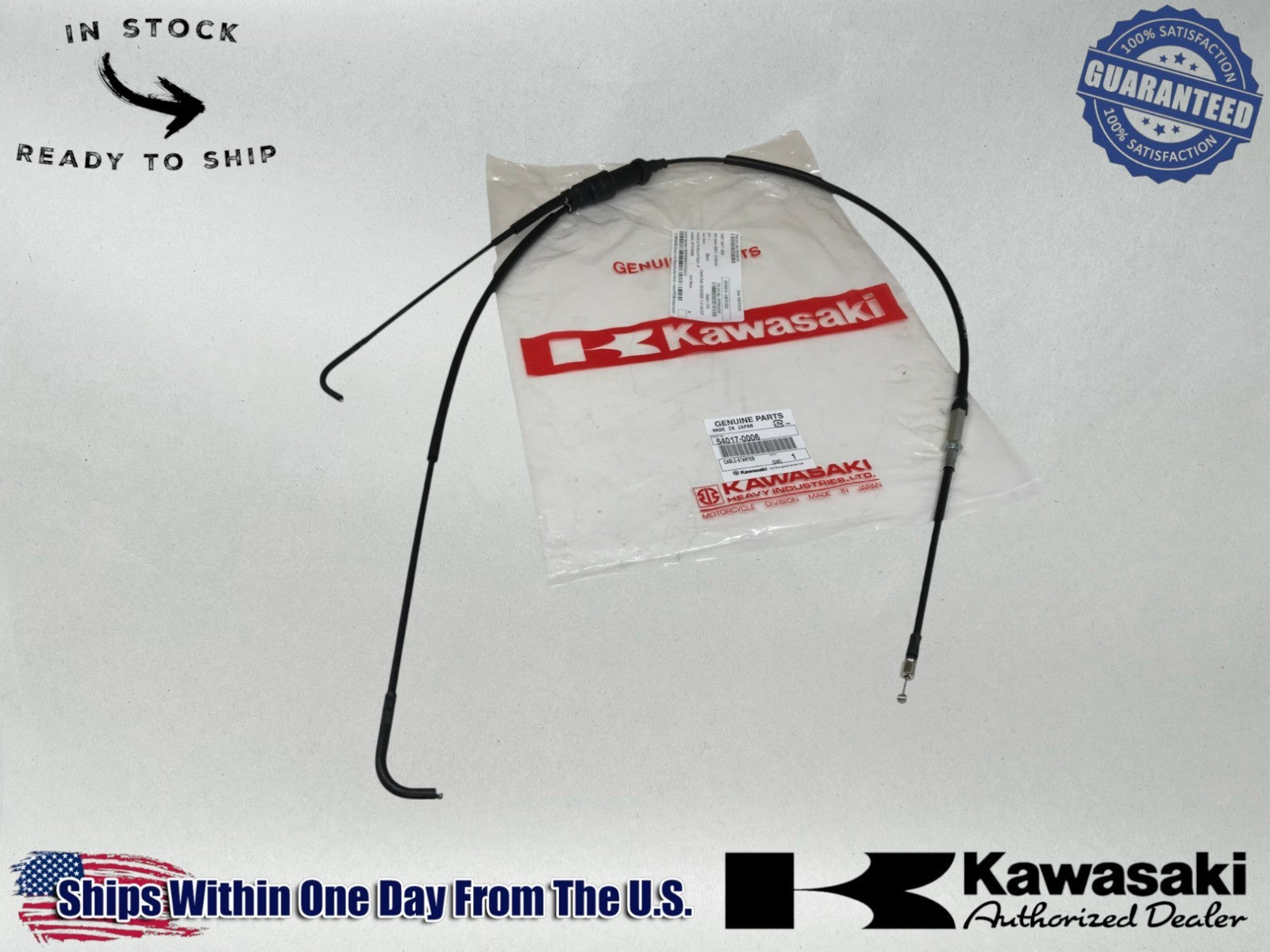 Kawasaki OEM CARBURETOR CHOKE STARTER CABLE for BRUTE FORCE 750 05-06 54017-0006