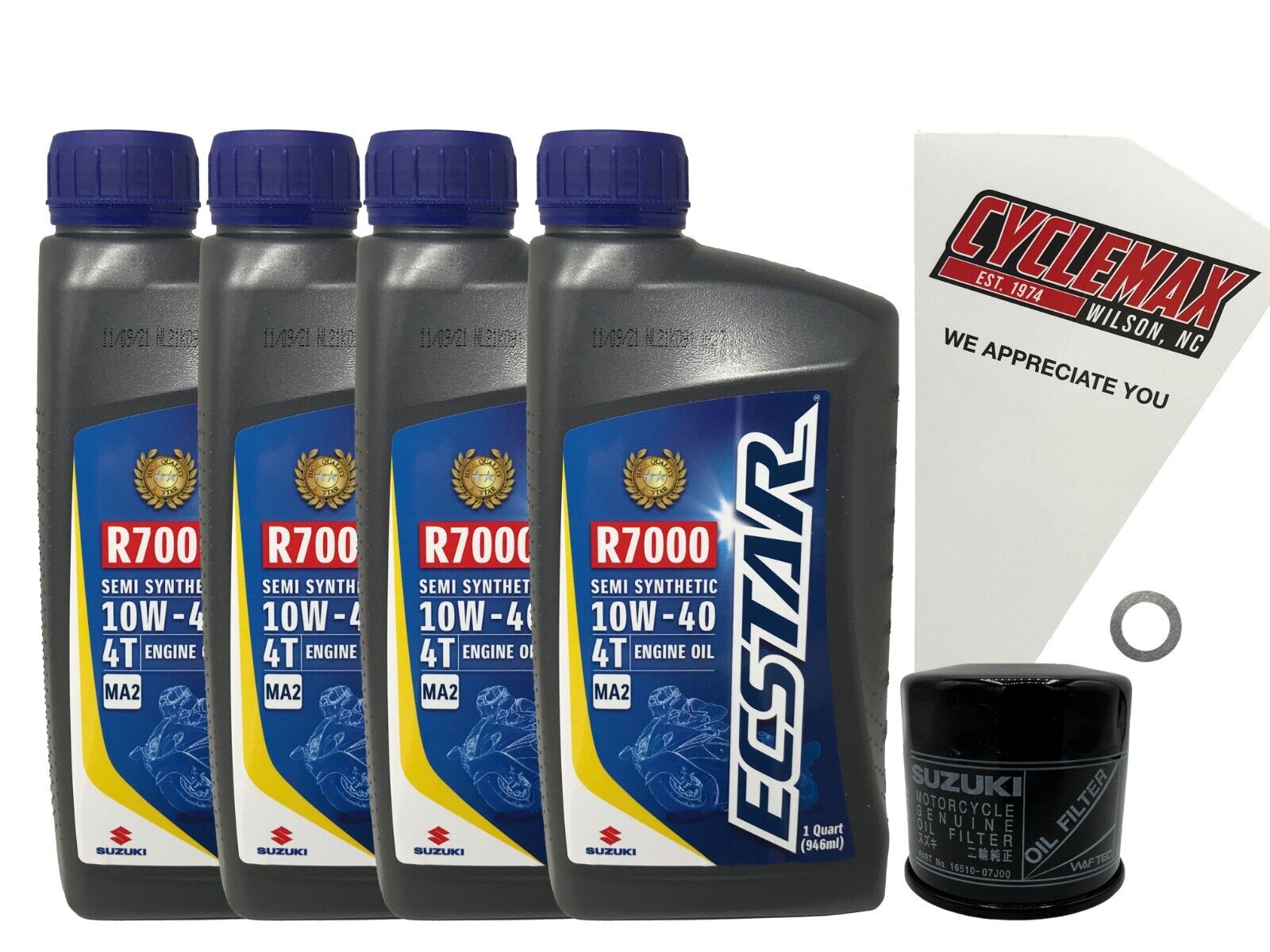 Cyclemax OEM Semi-Synthetic Oil Change Kit fits 2009-2019 Suzuki VZ-1500