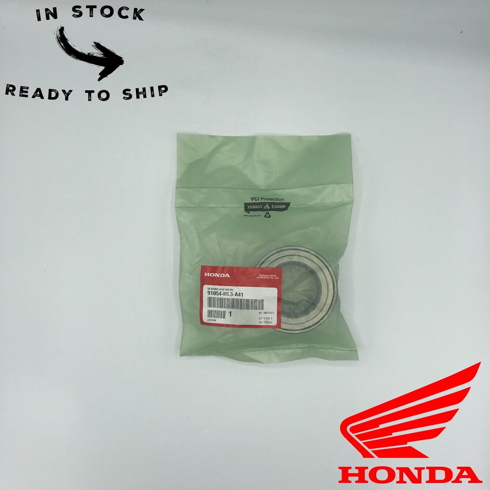 Genuine OEM Honda Wheel Bearing 91054-HL3-A41