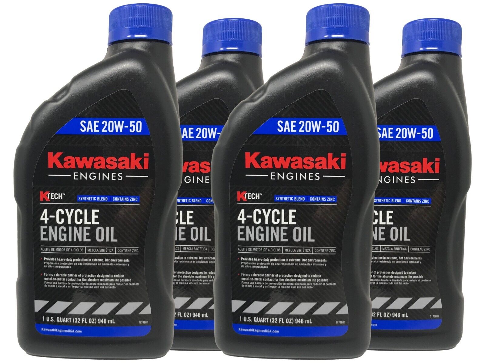 Kawasaki SAE 20W50 4-Cycle Motor Oil 4 QUARTS 99969-6298 4 PACK