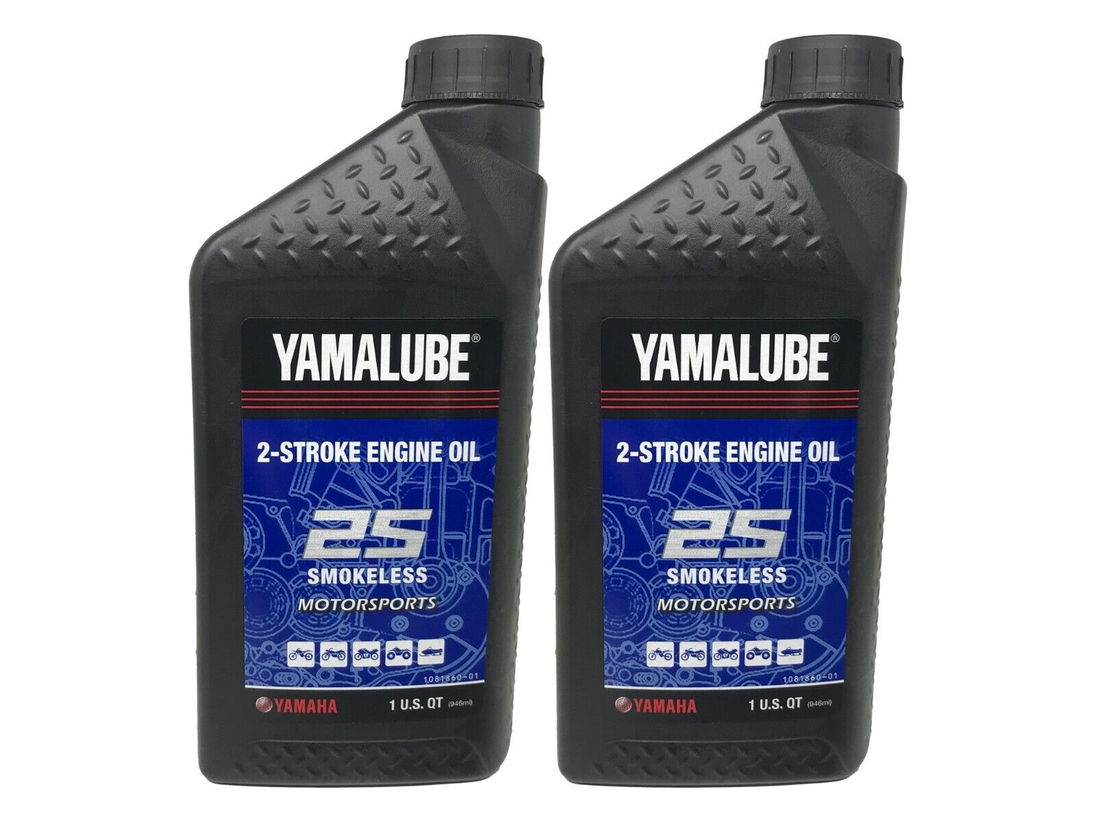 Yamaha Genuine OEM All-Purpose 2-Stroke Engine Oil LUB-2STRK-S1-12 - 2 Pack