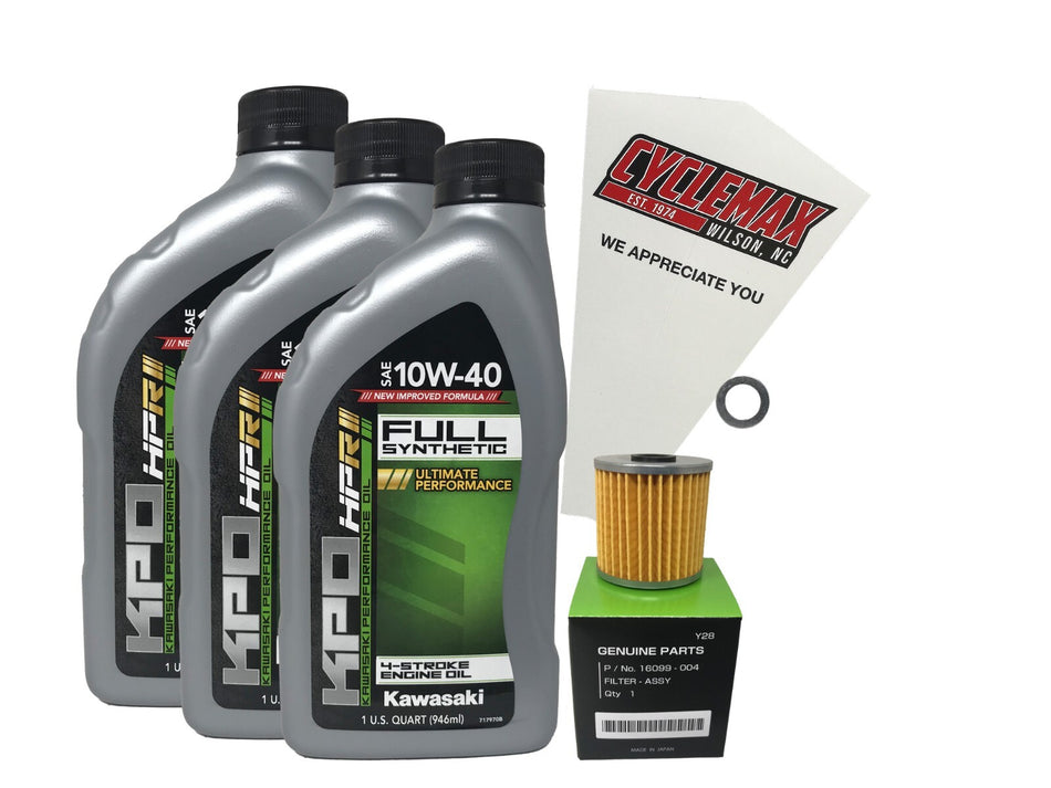 OEM FS 10W-40 Oil Change Kit fits 1988-2002 Kawasaki BAYOU 220