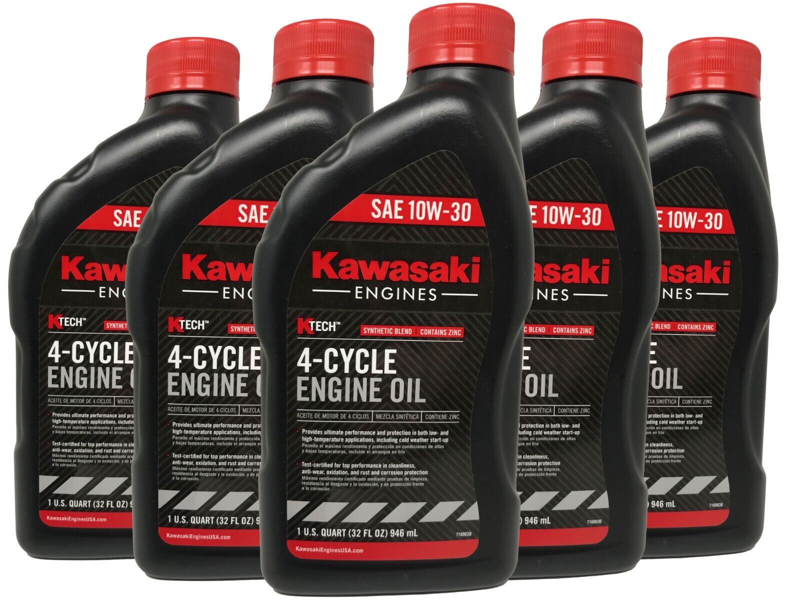 Kawasaki SAE 10W-30 4-Cycle Motor Oil 5 QUARTS 99969-6081 5 PACK