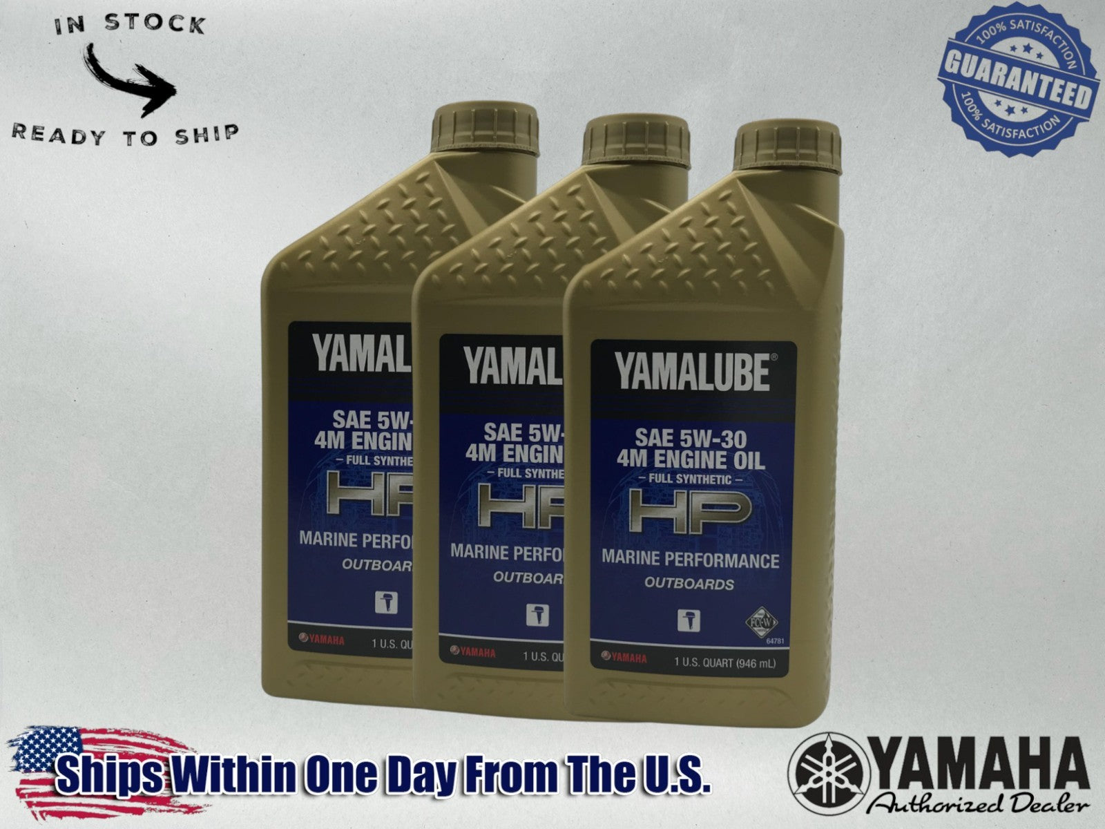 Yamaha Yamalube 5W‑30 FS 4M FC‑W Marine Engine Oils LUB‑05W30‑FC‑12- 3 PACK