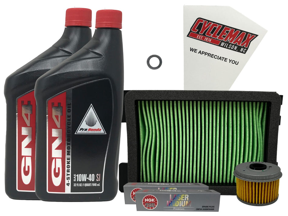 10W-40 Tune-Up Kit fits 2015-2022 Honda CBR 300 CBR300R w/ Plugs