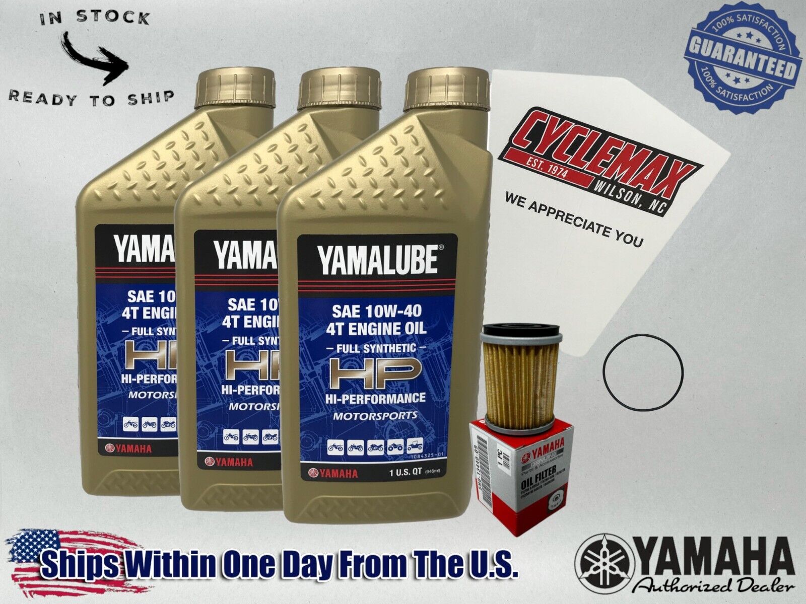 Cyclemax Full-Synthetic Yamalube Oil Change Kit fits 1985-1989 Yamaha MOTO-4