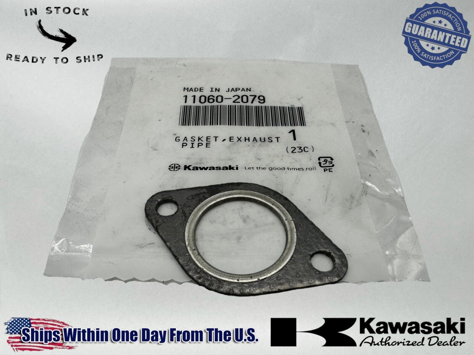 Kawasaki Genuine OEM Authentic Exhaust Pipe Gasket 11060-2079