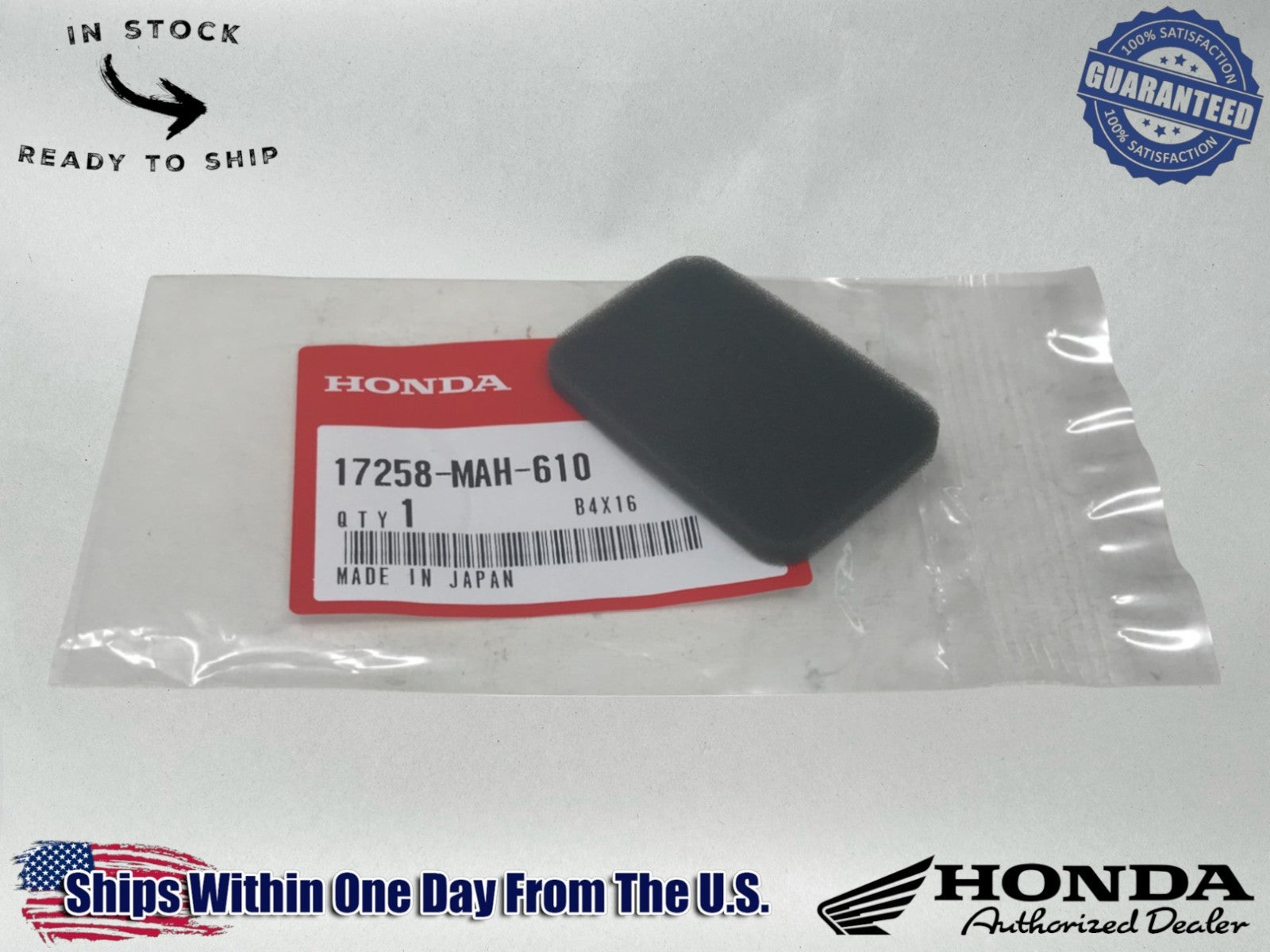 Honda Genuine OEM Sub Air Cleaner Filter VT1100 VT750 1997-2007 17258-MAH-610