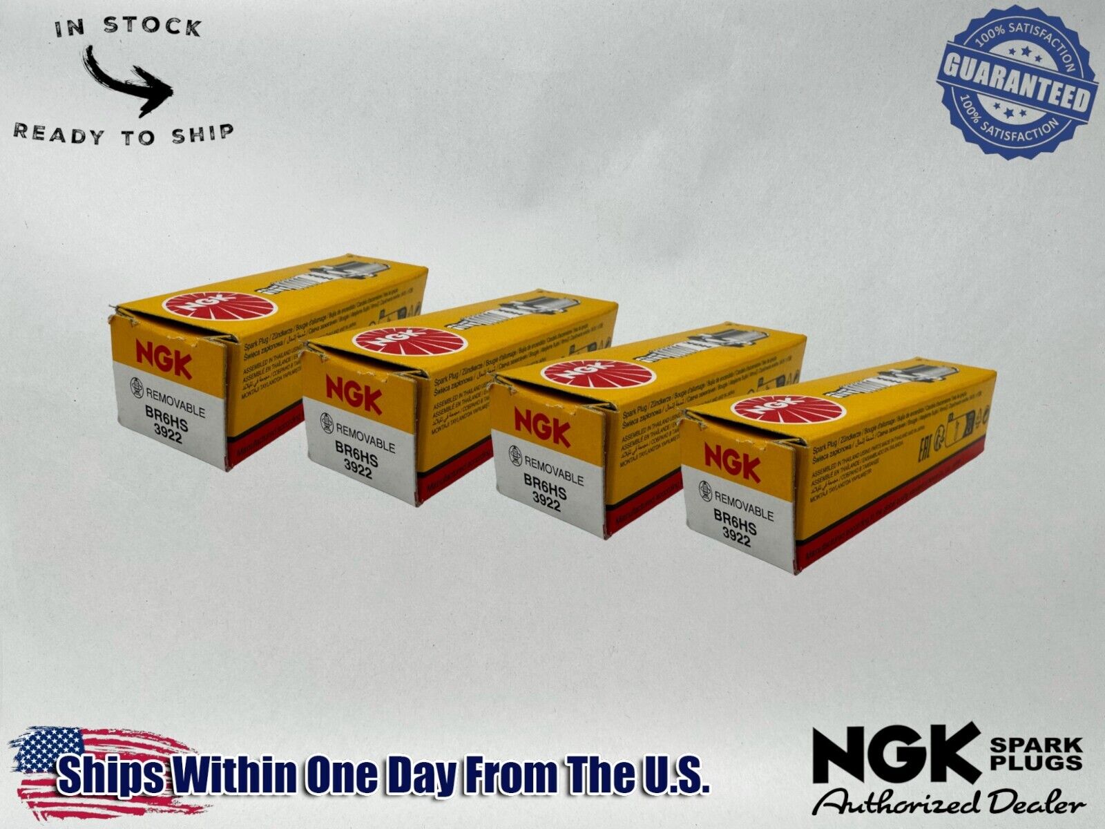 NGK Genuine OEM Authentic Spark Plugs BR6HS - 4 PACK