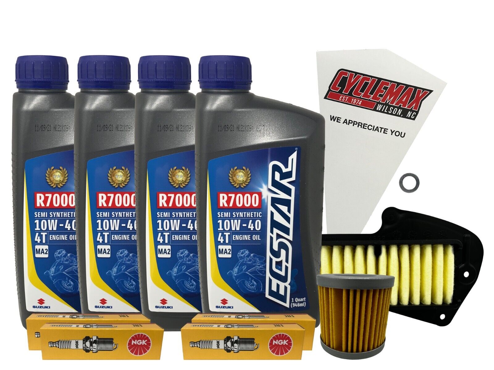 Cyclemax Semi-Synthetic Tune Up Kit w/ Spark Plugs fits 2011-2022 Suzuki VZR1800