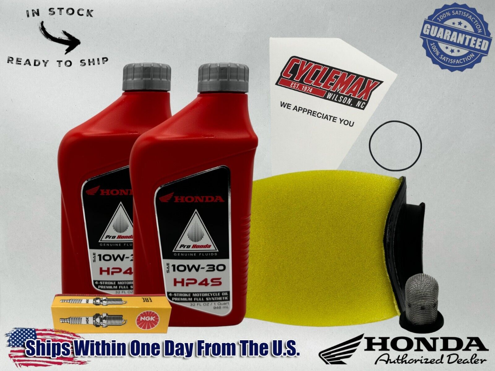 Cyclemax Full Synthetic HP4s Tune-Up Kit fits 1982-1986 Honda ATC200