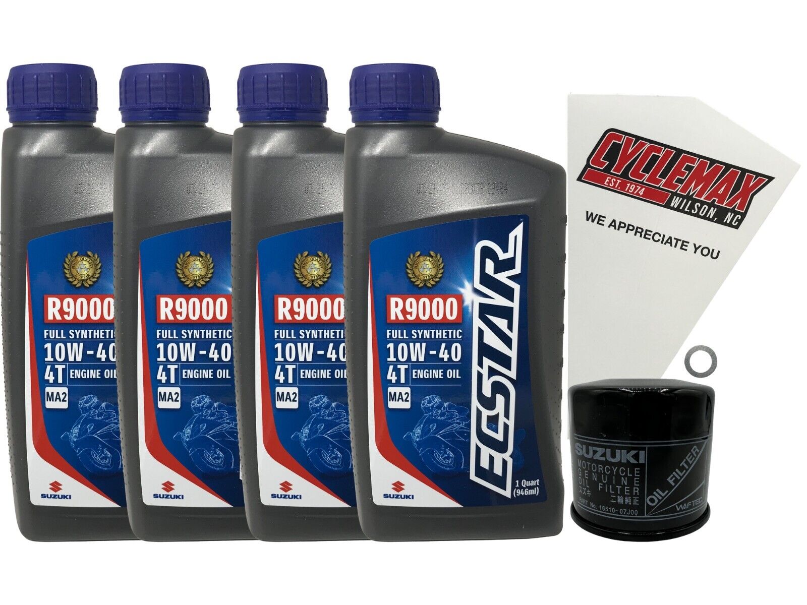 Cyclemax Genuine OEM Full Synthetic Oil Change Kit fits 2011-2023 Suzuki VL-800T