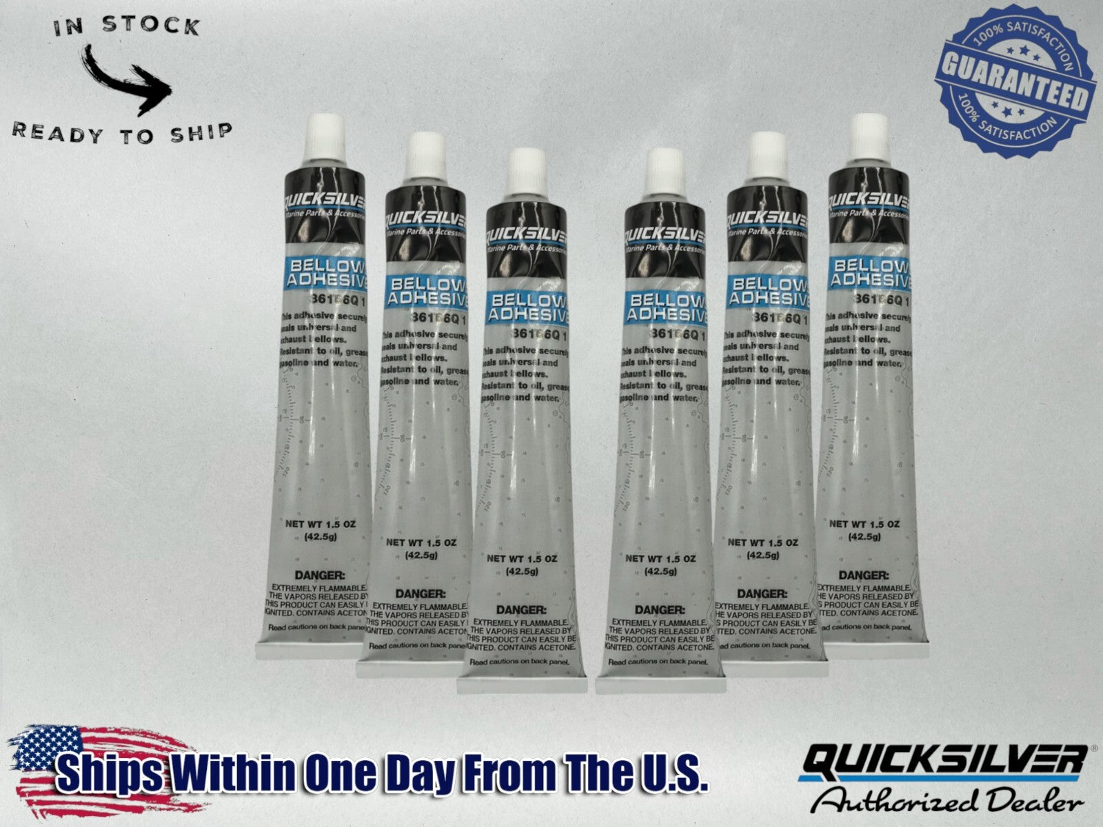 Quicksilver Genuine OEM Bellows Adhesive 1.5 OZ 92-86166Q1 6 Pack