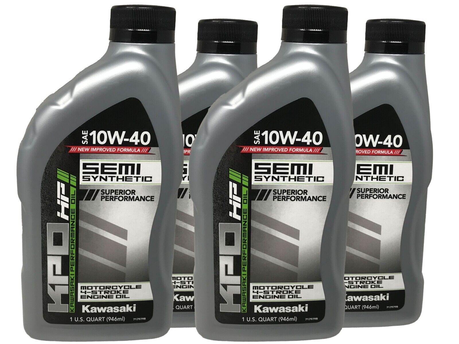 Kawasaki Genuine OEM KPO Semi-Synthetic 10W-40 Oil K61021-300-01Q - 4 Pack