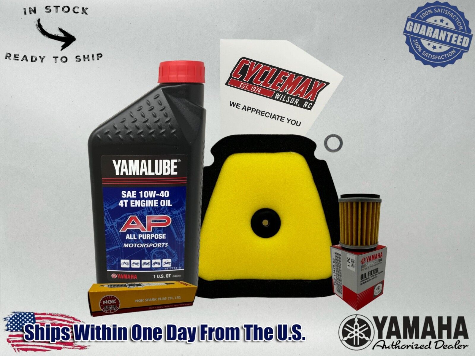 Cyclemax Standard 10W-40 Tune Up Kit fits 2019-2021 Yamaha YZ250F w/ Spark Plug