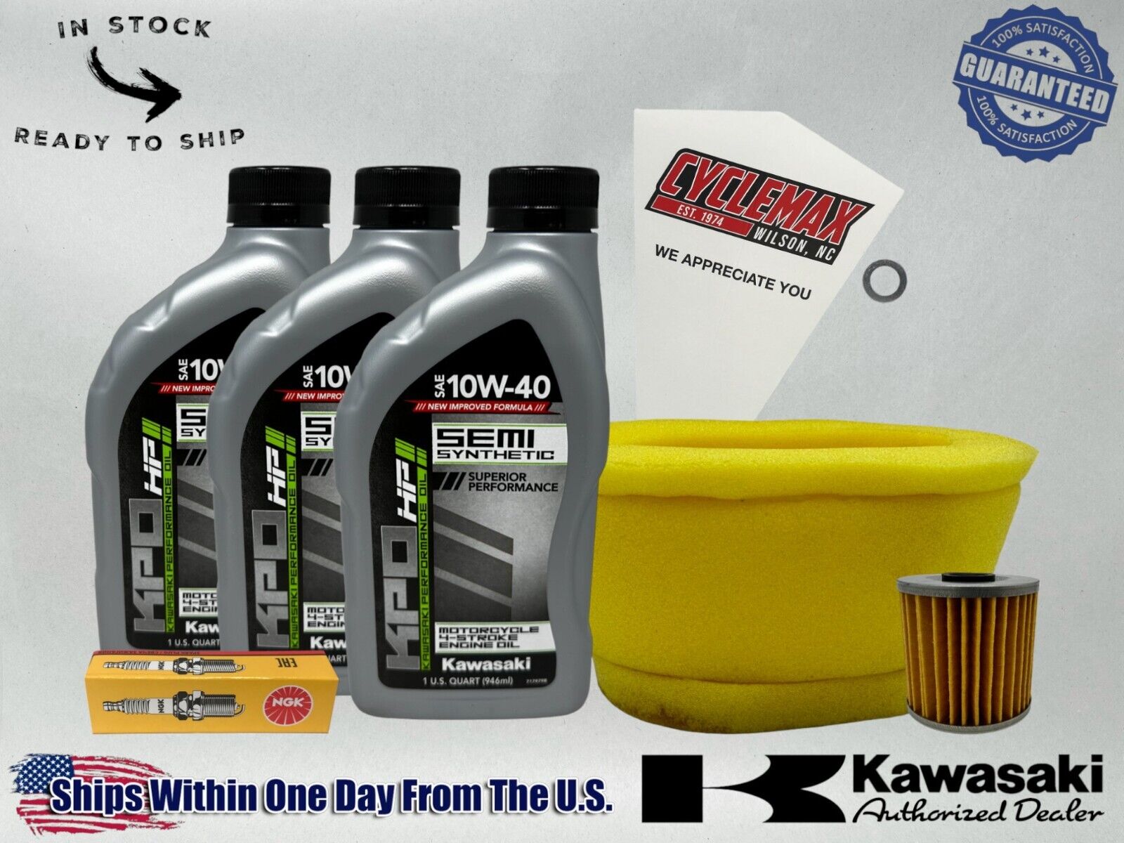 Cyclemax Semi-Synthetic KPO Tune-Up Kit fits 1987-2024 Kawasaki KLR650