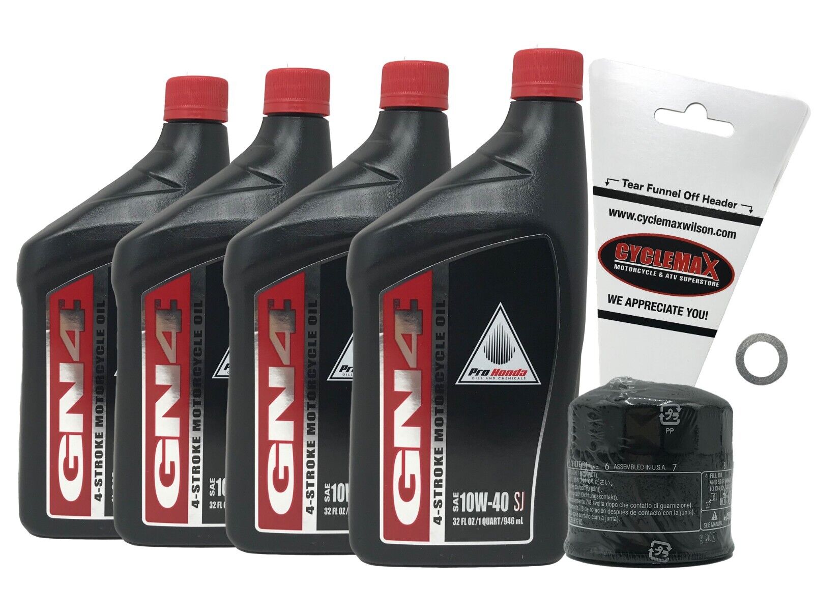 Cyclemax Genuine 1986 Honda VFR750 10W-40 Oil Change Kit