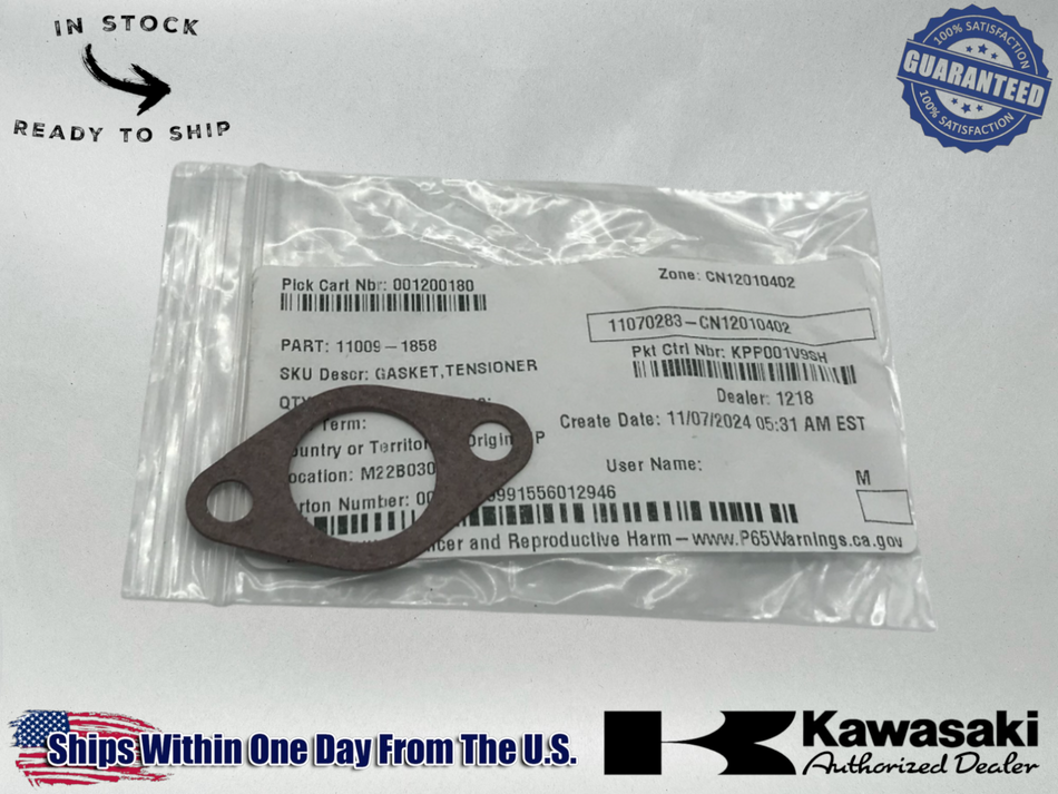 Kawasaki OEM 87-12 I CAMSHAFT CHAIN TENSIONER CHAIN ADJUSTER 11009-1858 1